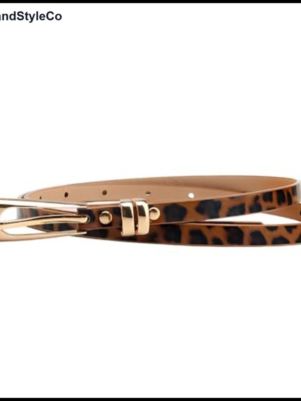 Faux Leather Leopard Print Belt for Women High Waist Thin